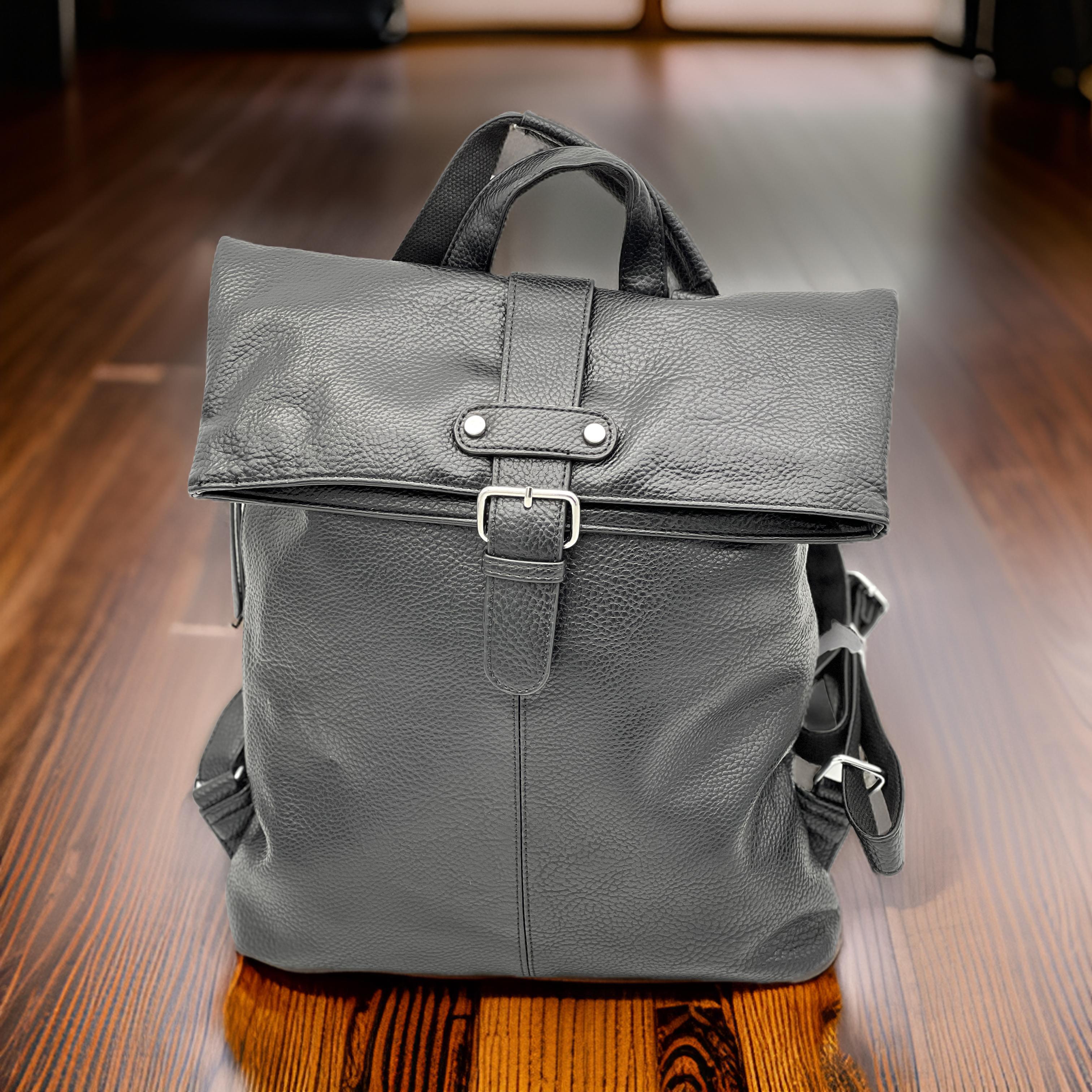 rucsac femei din piele pe culoarea neagra